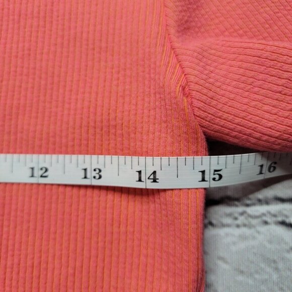 Adidas 2 Colored Rib Long Sleeve Top In Semi Turbo Bright Orange Size S - Picture 11 of 13